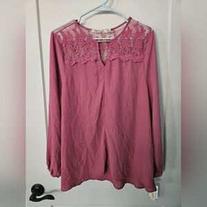 Liberty Love - Dusty Rose Lace Detail Blouse